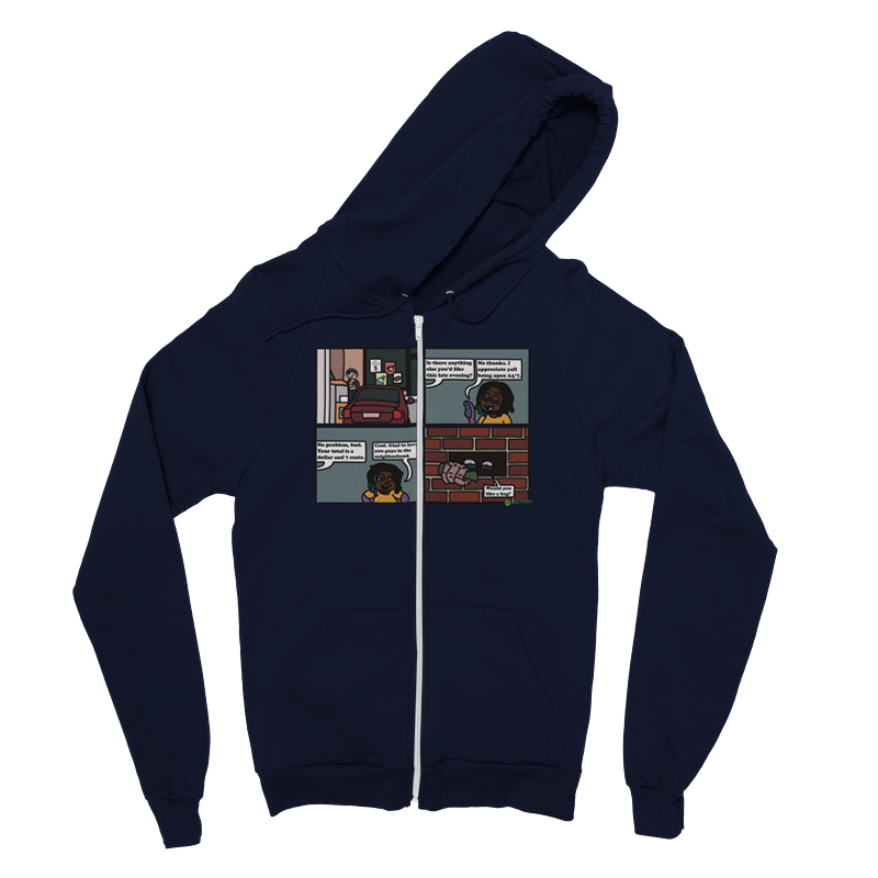 Gas Station Comic - Classic Unisex Zip Hoodie